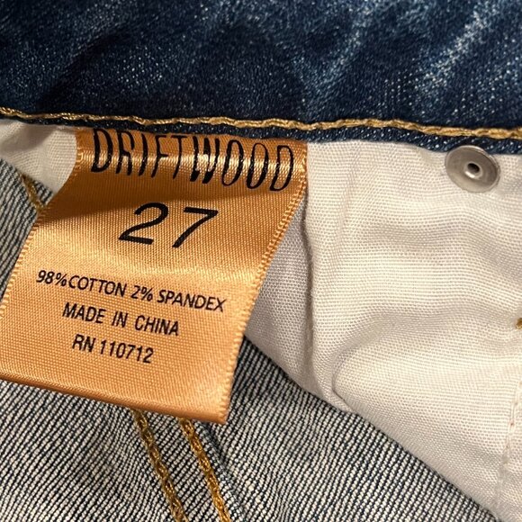 Driftwood Colette Lightwash Embroidered Hem Jeans, Cropped, 27 - Picture 5 of 10